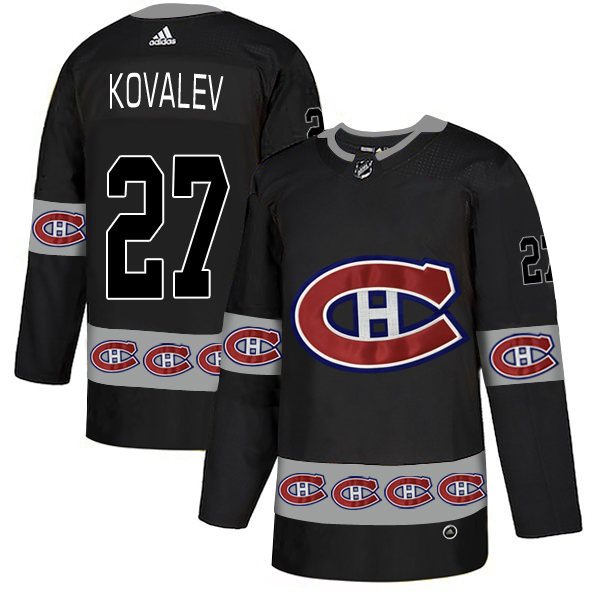 2018 NHL Men Montreal Canadiens #27 Kovalev black jerseys->montreal canadiens->NHL Jersey